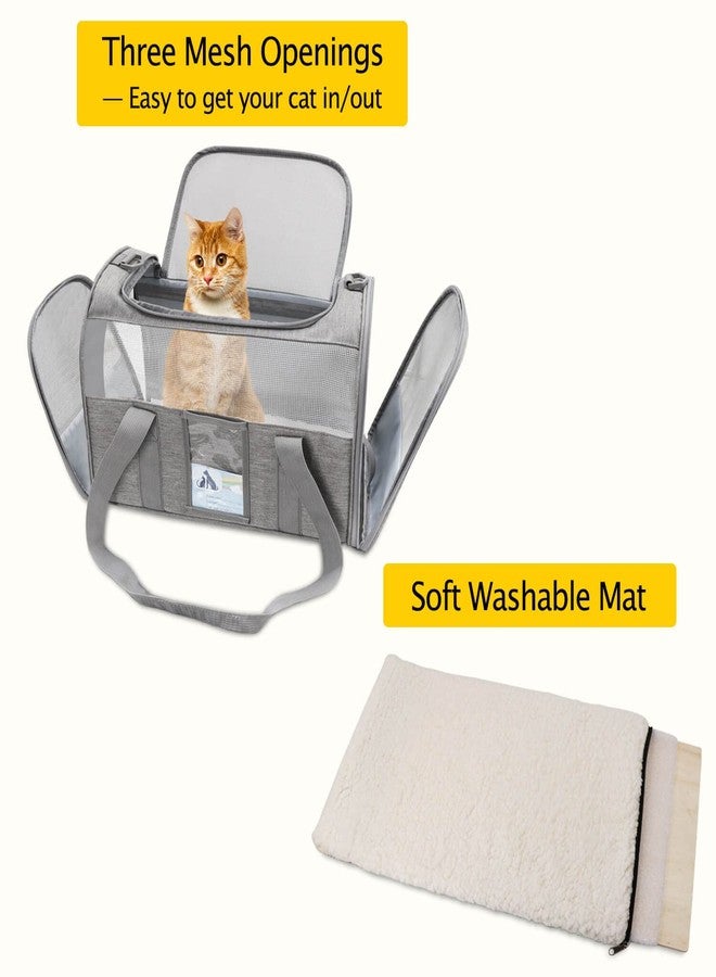 Refrze Cat Carrier,Dog Carriers for Small Dogs Medium Cats Pet Carrier up to 15 Lbs, TSA Airline Approved Cat Carrier Soft, Cat Dog Crate Travel Bag,Grey - Image 5